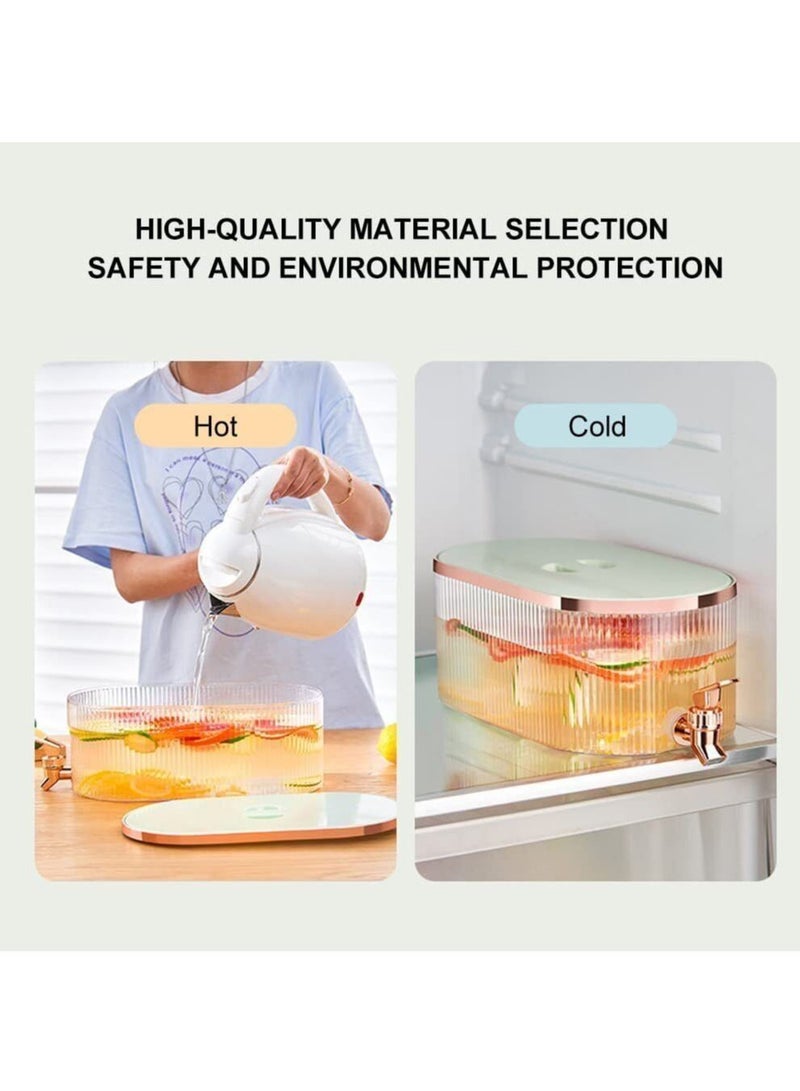 Plastic Beverage Dispenser With Spigot Lemonade Milk For Fridge 1.4 Gallon Clear Drink Water Jug Liquid Container - Image 3
