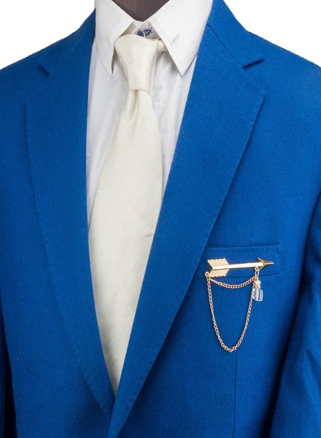 Knighthood Stainless Steel Formal Set of 5 Brooches/Lapel Pins for Men (Multicolour) - Image 3
