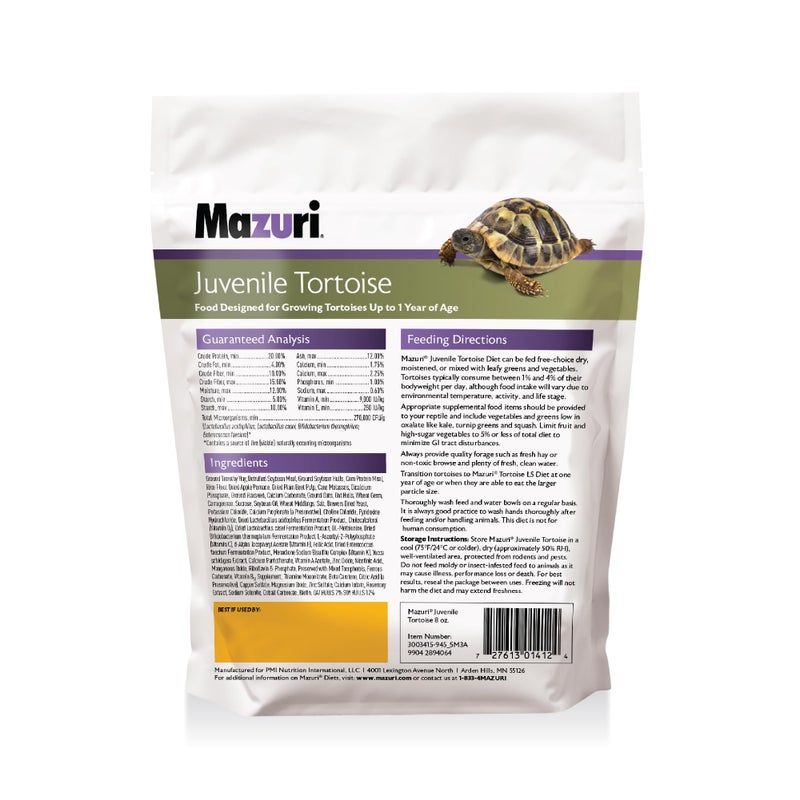 Mazuri | Juvenile Tortoise Food for Baby Tortoises | 8 Ounce (8 oz) Bag - Image 3