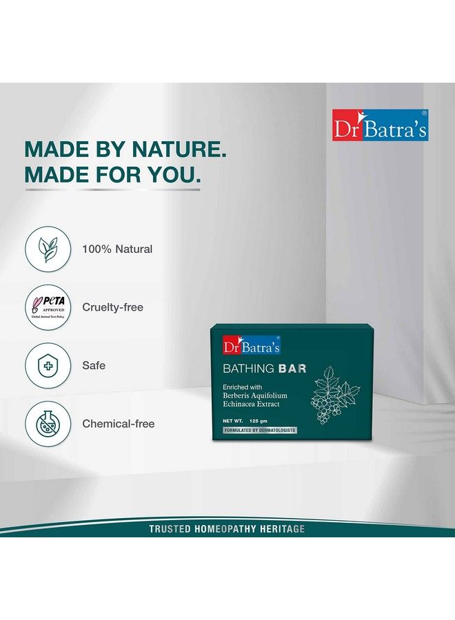 Dr Batra's صابون د. باترا المعزز بالبيربريس والأكوفيليوم للبشرة النظيفة والواضحة والمتألقة، يقي من العدوى ويقلل من التهاب الجلد، تأثير ترطيب طويل الأمد (125 غرام عبوة مكونة من 4) - Image 4