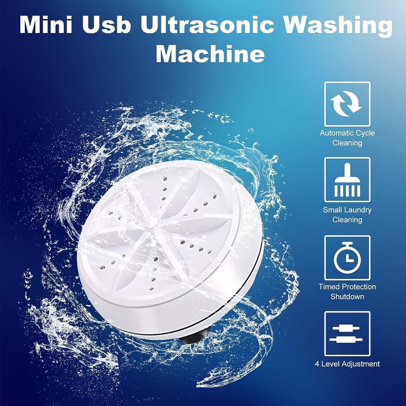 Portable Ultrasonic Washing Machine, Mini Turbo Washing Machine USB Sterilization Washing Machine, Suitable for Home, Travel, Trip - Image 4