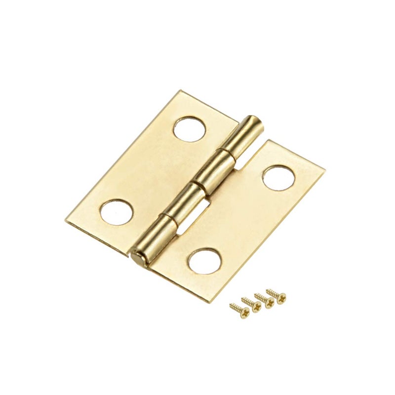 uxcell uxcell 07 Small Hinge Jewelry Case Wooden Box Hinges Fittings Golden Plain 25pcs  - Image 1