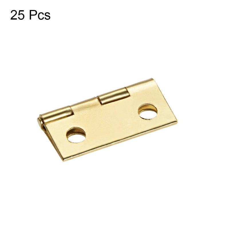 uxcell uxcell 07 Small Hinge Jewelry Case Wooden Box Hinges Fittings Golden Plain 25pcs  - Image 4