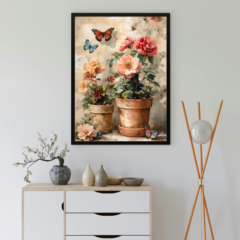 Mbntjht Diy Flowers Paint By Numbers Kit For Adults Unframed Potted Flowers Paint By Number Kits For Beginners Acrylic Watercolor Painting Crafts Kit For Home Decor 16X20 Inch. - Image 4