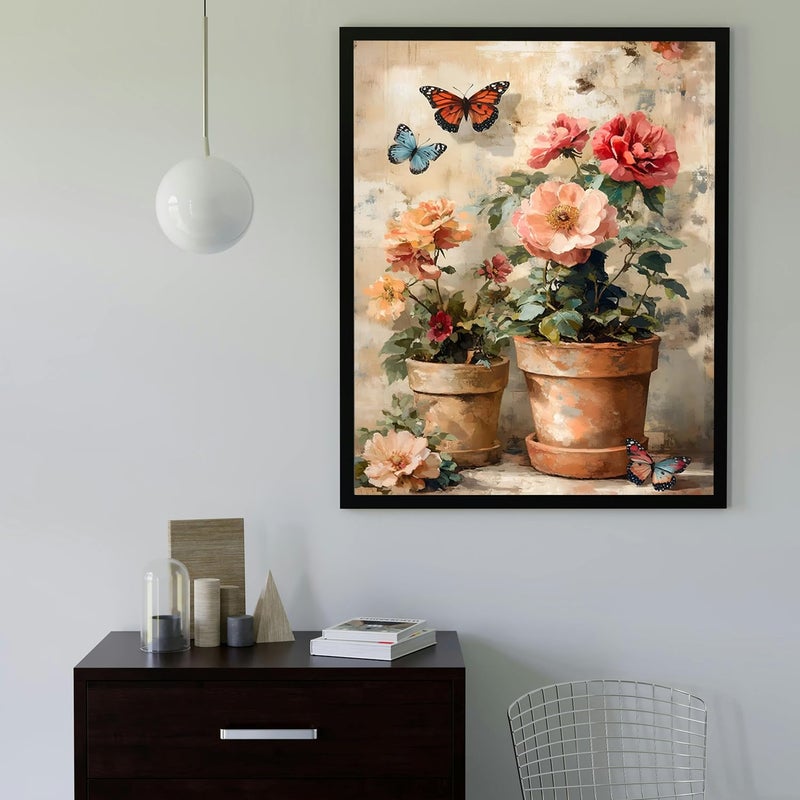Mbntjht Diy Flowers Paint By Numbers Kit For Adults Unframed Potted Flowers Paint By Number Kits For Beginners Acrylic Watercolor Painting Crafts Kit For Home Decor 16X20 Inch. - Image 5