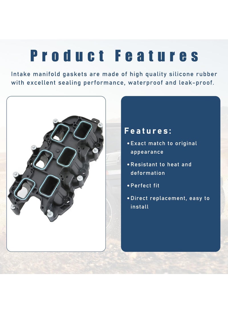 SYOSI - Car Intake Manifold Gasket Set, 12PCS Intake Manifold Gaskets Include Lower & Upper Gasket Plenum, Tight Intake Manifold Rubber Sealing, Engin Gasket, Compatible with Chrysler, Dodge, Jeep - Image 1