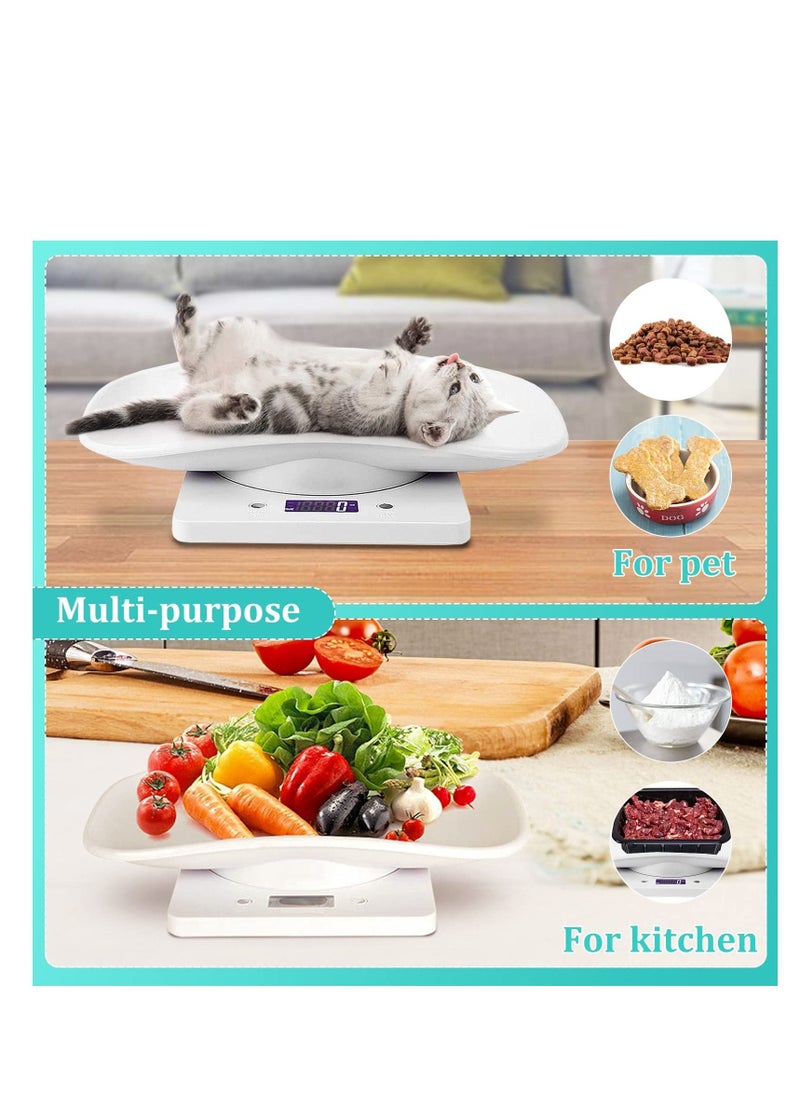 SYOSI - Digital Mini Pet Scale, Small Animal Weight Scale, Portable LCD Electronic Weighing Scale with Tray(Max. 22 lbs), Multifunction Kitchen Scale for Food/Puppy/Kitten/Lizard/Hamster/Tortoise/Whelping - Image 1