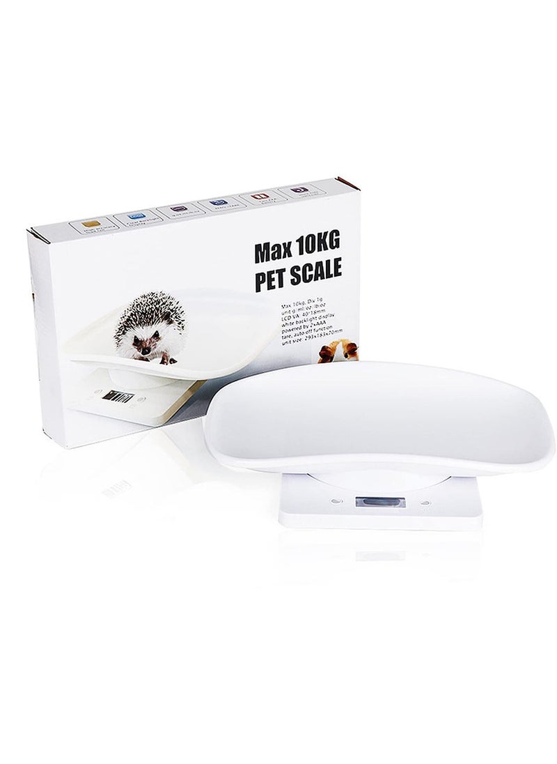 SYOSI - Digital Mini Pet Scale, Small Animal Weight Scale, Portable LCD Electronic Weighing Scale with Tray(Max. 22 lbs), Multifunction Kitchen Scale for Food/Puppy/Kitten/Lizard/Hamster/Tortoise/Whelping - Image 1