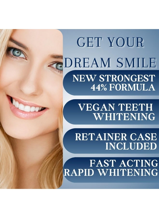 Cool Teeth Whitening مجموعة تبييض الأسنان مع ضوء LED وصواني 44 جل كارباميد بيروكسيد تبييض الأسنان تصل إلى 25 علاج تبييض في المنزل تركيبة نباتية مع حقيبة سفر - Image 4