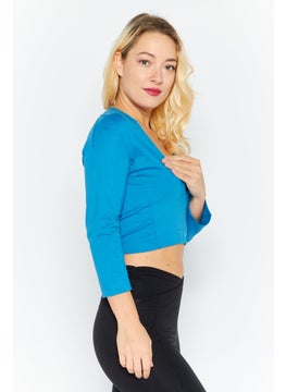 Women Sportswear Fit Long Sleeve Running Crop Top, Blue - pzsku/ZDB7EEF5FD3CA2BC8FB51Z/45/_/1729779364/32767d29-8e98-46d4-a6a5-9e3c1a8e2bb8