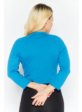 Women Sportswear Fit Long Sleeve Running Crop Top, Blue - pzsku/ZDB7EEF5FD3CA2BC8FB51Z/45/_/1732524052/ab28a0ec-6c63-48c8-a158-cdd9dc2c59e6