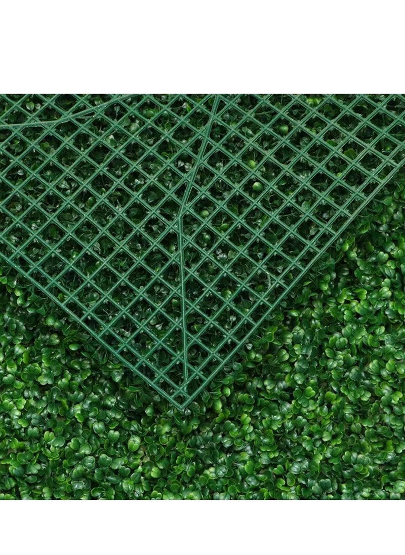 LINGWEI 12pcs Artificial Leafs Wall Panels Plants Topiary Hedge Plant Privacy Hedge Mat Screen UV Protected Wall Grass Garden Tile Decor Greenery Mats Faux Grass Wall Decor  - Image 5