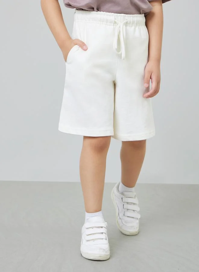 ستايلي Boys Pack Of 2 - Cotton Knitted Drawstring Shorts