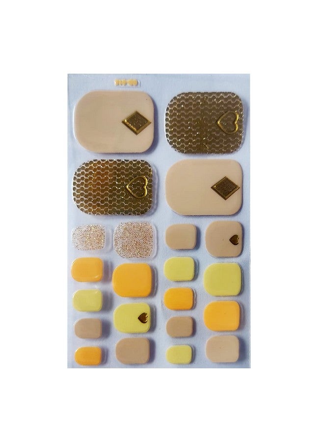 3D Nails Stickers for Women, Girls, Female & Kids Waterproof Nail Art Glittery Luxury Extension Peel Off Self-Adhesive DIY Nails Stickers 22 Tips GD-015 (Multicolored) - Image 2