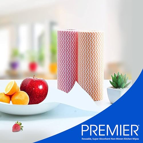 Premier Non-Woven Reusable Kitchen Towel Roll (50 Sheets) | 50 Pulls (Pack of 1) | Size - 25 x 30 cms | Multi-Purpose, Super Absorbent, Washable Cleaning Wipes - Image 5