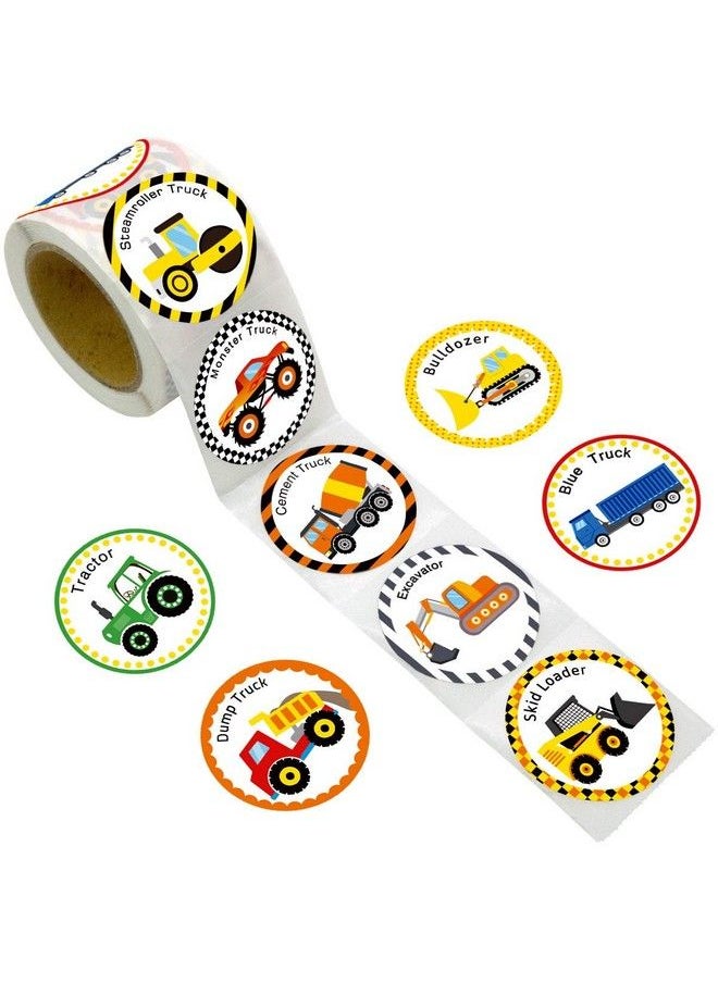 Fancy Land Truck Stickers For Kids 500Pcs Perforated Roll Construction Sticker Car Home Family Birthday Party  - Image 1