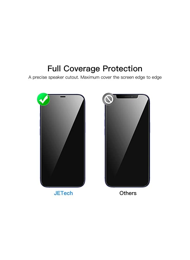 Jetech Privacy Full Coverage Screen Protector For Iphone 12/12 Pro 6.1-Inch, Anti-Spy Tempered Glass Film, Edge To Edge Protection Case-Friendly, 2-Pack - Image 4