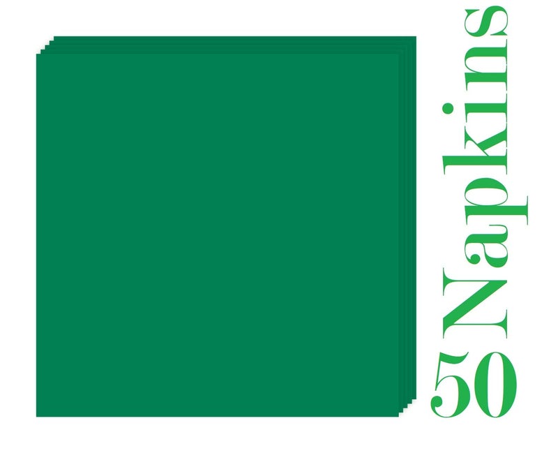 Oojami حزمة حفلة كاملة لخدمة 50 شخص - أطباق ورقية عشاء 9 بوصة، أطباق ورقية حلوى 7 بوصة، أكواب 9 أونصات، مناديل 3 طبقات لحفلات المكتب، حفلات عيد الميلاد، المهرجانات، موضوع حفلة خضراء - Image 5