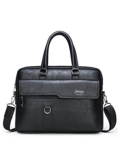 Jeep Men Crossbody Bag Shoulder Bags Vintage Men Handbags Large Capacity PU Leather Bag For Man Messenger Bags Tote Bag purse,Black  - Image 1