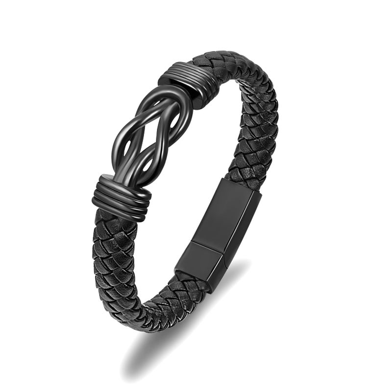 abooxiu Stainless Steel Cremation Bracelet for Ashes, Black, Memorial Jewelry Keepsake Bangle for Men & Women - Image 1