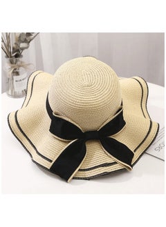 Women's Summer Wide Brim Straw Sun Hat with Elegant Black Bow, Beach Bucket Hat, Seaside Sun Protection, Travel Holiday Accessory - pzsku/ZDB7F55CE03A8E6145826Z/45/_/1727335947/7b279a93-337a-4b0a-a371-9ebc2a04fca7