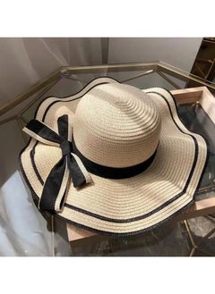 Women's Summer Wide Brim Straw Sun Hat with Elegant Black Bow, Beach Bucket Hat, Seaside Sun Protection, Travel Holiday Accessory - pzsku/ZDB7F55CE03A8E6145826Z/45/_/1727335957/84a4836a-2985-4ffa-93de-8737bccae512