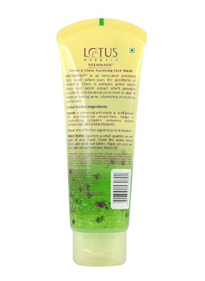 LOTUS HERBALS Neemwash Neem & Clove Purifying Face Wash With Active Neem Slices  - Image 2