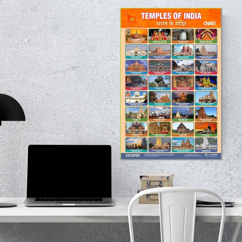 ESCAPER Temples of India Educational Charts for Kids, Charts for Kids Learning (11.5 x 17.5 inches), Kids Study Material, Kids Learning Books, Educational Posters - Image 4