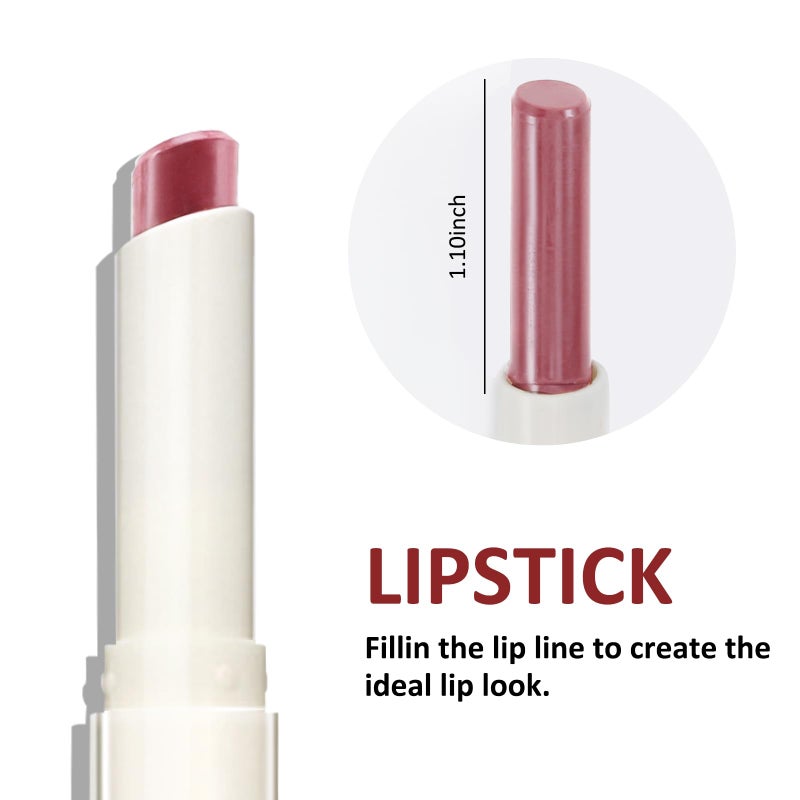 Boobeen Double-ended Lipstick Lip Liner Makeup Velvet Lipgloss Lipstick, Creamy Lip Pencil for Women Matte Long-lasting Matte Satin Finish, Nourishing and Non-fading - Image 3