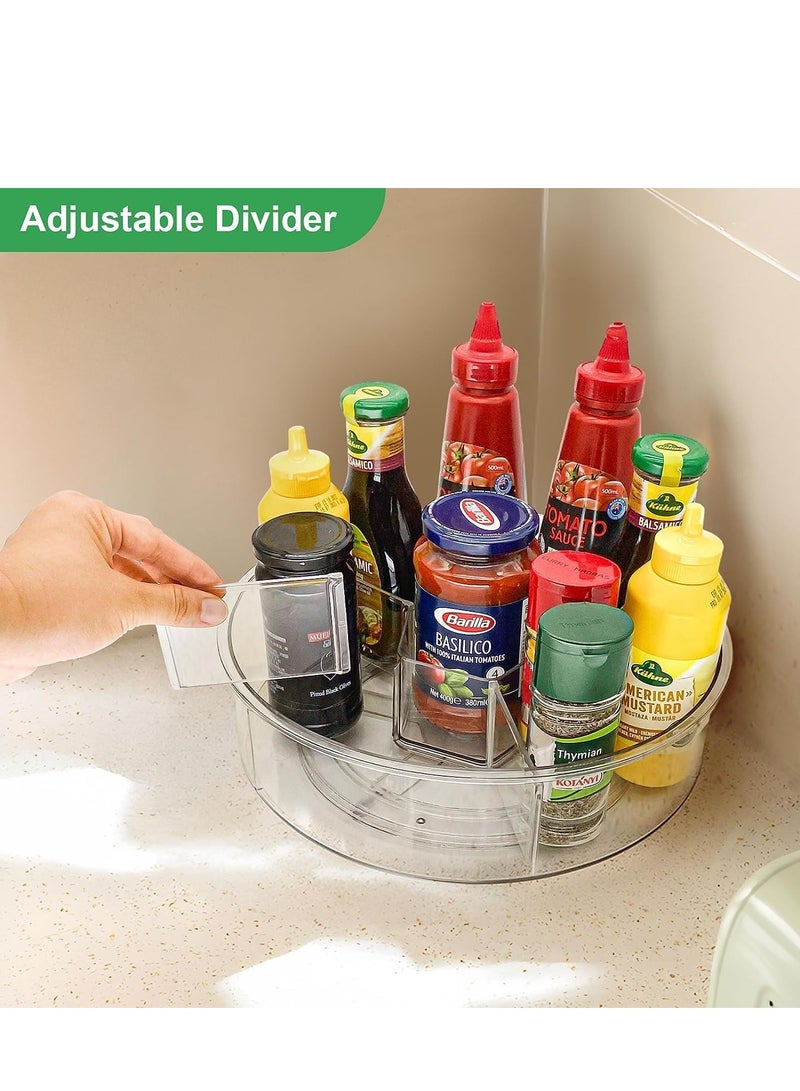 Lazy Susan Organizer with 6 Removable Bins, 1Pcs 11.6'' Clear Acrylic Round Plastic Rotating Storage Container for Cabinet, Pantry, Kitchen, Fridge, Vanity, Lazy Susan Turntable with Dividers