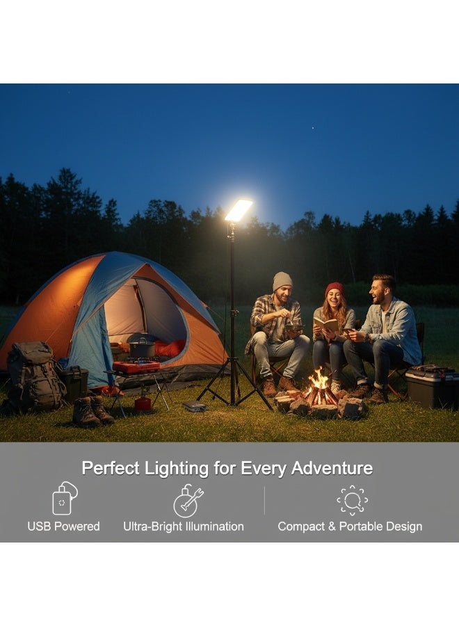 Portable LED Outdoor Light | With Telescopic Tripod | USB Powered | Portable Outdoor Tent Light | Suitable for gardens, patios, fishing, car use, emergency repairs, and other scenarios. - Image 4