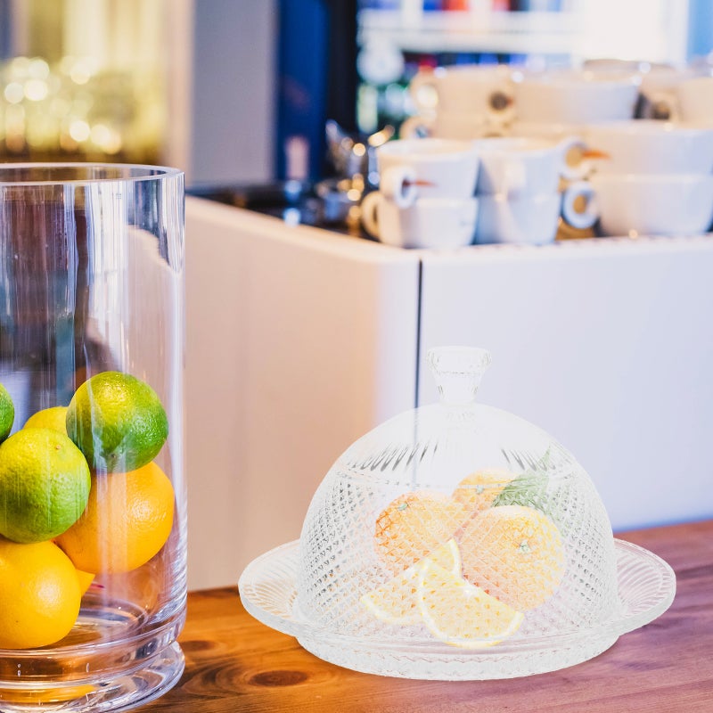 1 Set Dessert Dome Cake Protective Dome Glass Food Cover and Glass Tray - Image 5