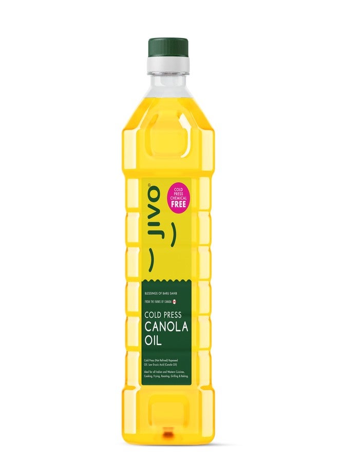 Jivo Cold Pressed Canola Oil 1 Litre | Natural Edible Cooking Oil | Ideal for Frying, Baking & Daily Use - Image 1