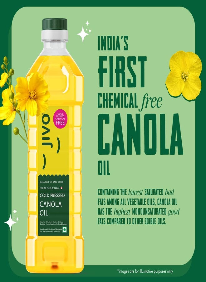 Jivo Cold Pressed Canola Oil 1 Litre | Natural Edible Cooking Oil | Ideal for Frying, Baking & Daily Use - Image 4