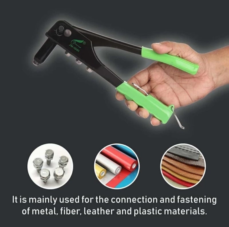 105 Rivet Gun hand Riveter Nail Gun Pop Riveter 105 Green with Rivets and Gloves 40 RIVETS included - Image 4