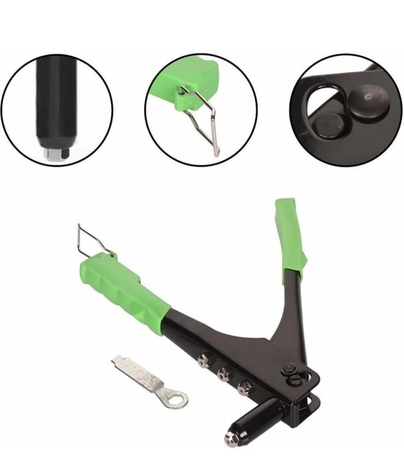 105 Rivet Gun hand Riveter Nail Gun Pop Riveter 105 Green with Rivets and Gloves 40 RIVETS included - Image 3