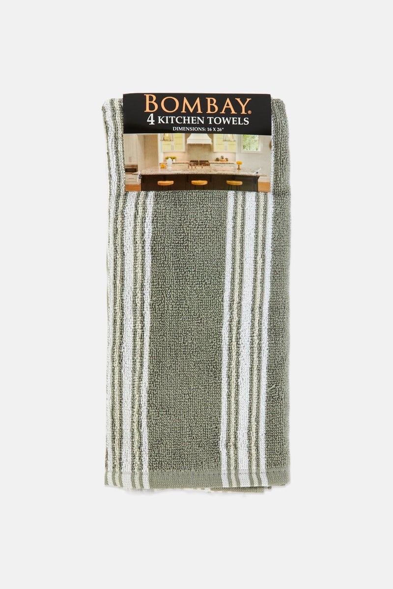 Bombay 4 Pieces Stripe Kitchen Towel, Multicolor - Image 1