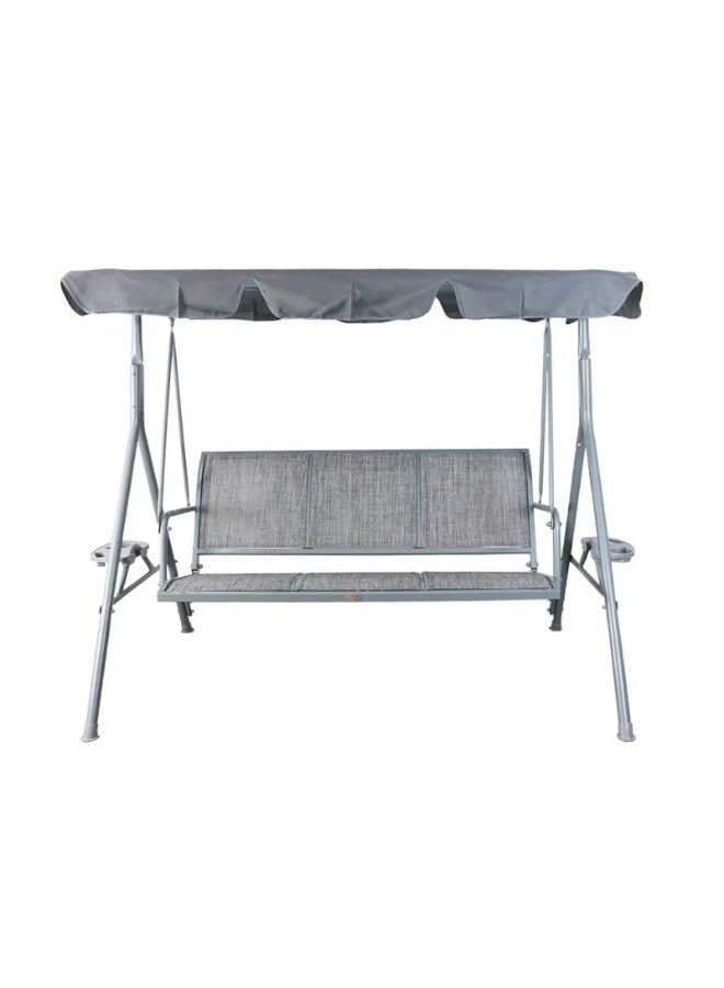 فاملي شيب أرجوحة حديقة خارجية 3 مقاعد مع مظلة مقاس (150 * 170 * 110) سم - لون رمادي - Image 2