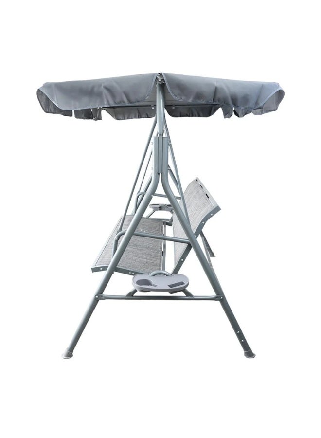 فاملي شيب أرجوحة حديقة خارجية 3 مقاعد مع مظلة مقاس (150 * 170 * 110) سم - لون رمادي - Image 3