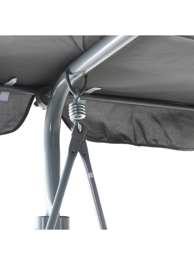 فاملي شيب أرجوحة حديقة خارجية 3 مقاعد مع مظلة مقاس (150 * 170 * 110) سم - لون رمادي - Image 4