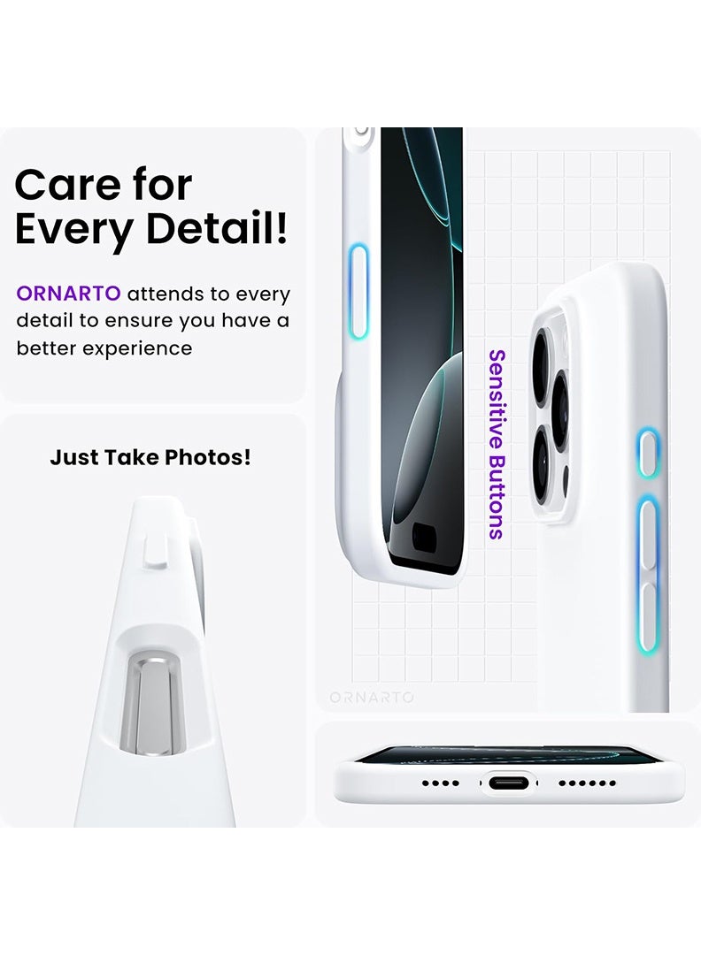 Case Up غطاء سيليكون سائل ناعم متميز لأبل آيفون 16 برو ماكس 2024 - أبيض - Image 3