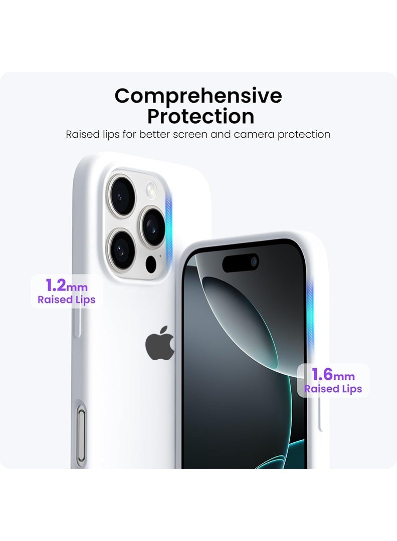 Case Up غطاء سيليكون سائل ناعم متميز لأبل آيفون 16 برو ماكس 2024 - أبيض - Image 2