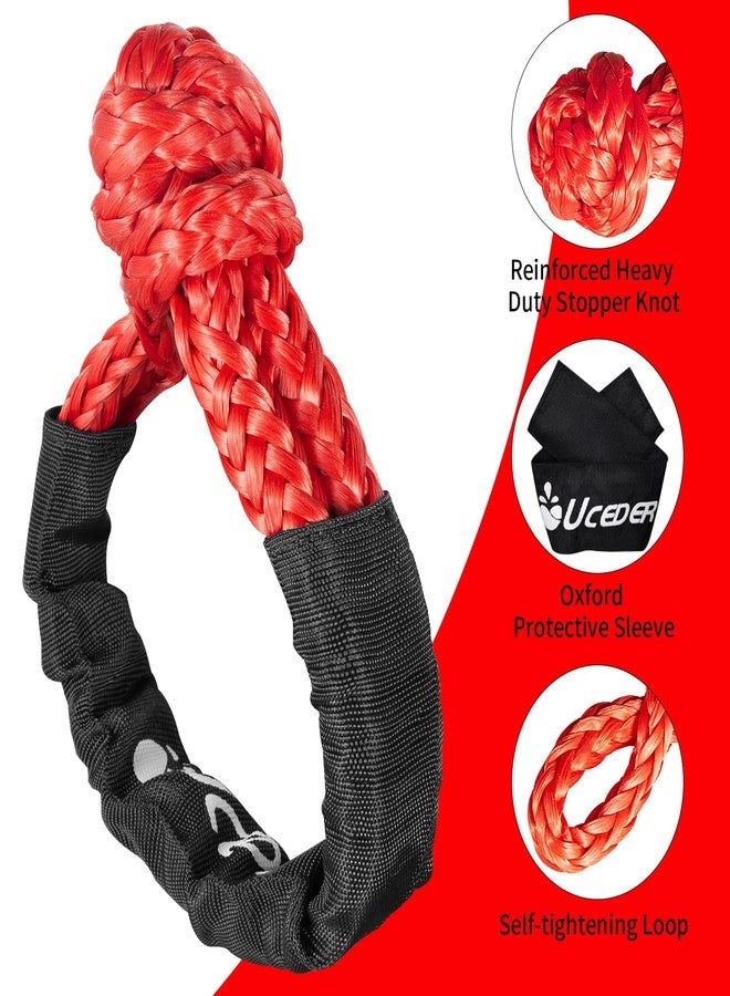 UCEDER حبل سحب صناعي ناعم من UCEDER مع أكمام إضافية (قوة كسر 38000 رطل)، طقم حبل سحب ناعم لمركبات ATV UTV للطرق الوعرة (عبوة من قطعتين) - Image 3