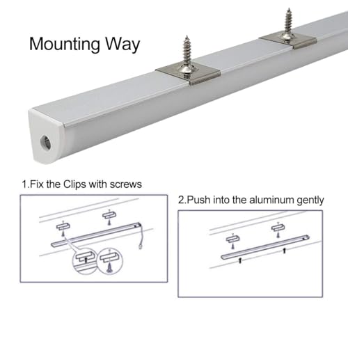 HAMRVL 6-Pack 1ft/30cm 16x16mm Led Aluminum Channel System with Cover V Shape, Led Strip Light Diffuser Track with End Caps Mounting Clips Accessories,Aluminum Profile for Led Strip Lights for Indoor - Image 4