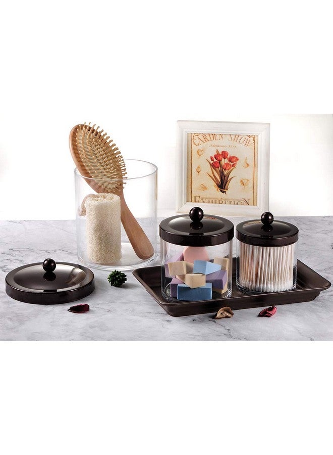 SheeChung Vintage Farmhouse Decor Metal Vanity Tray(2 Pack),Countertop Guest Hand Towel Storage Organizer Tray Dispenser, Sturdy Holder for Perfume,Cosmetics, Jewelry, Makeup Bathroom Organizer (Bronze) - Image 4