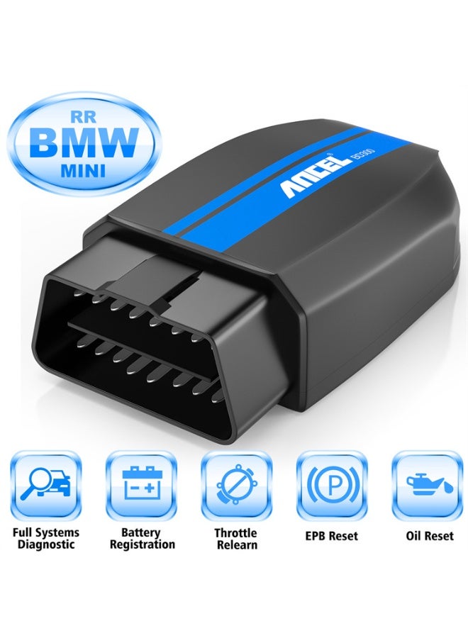 Ancel D300 OBD2 Scanner Bluetooth with Battery Registration Fits for BMW Full System Diagnostic Tool EPB CBS ETC ABS Airbag Reset & Powerful Code Reader for All Cars - Image 2