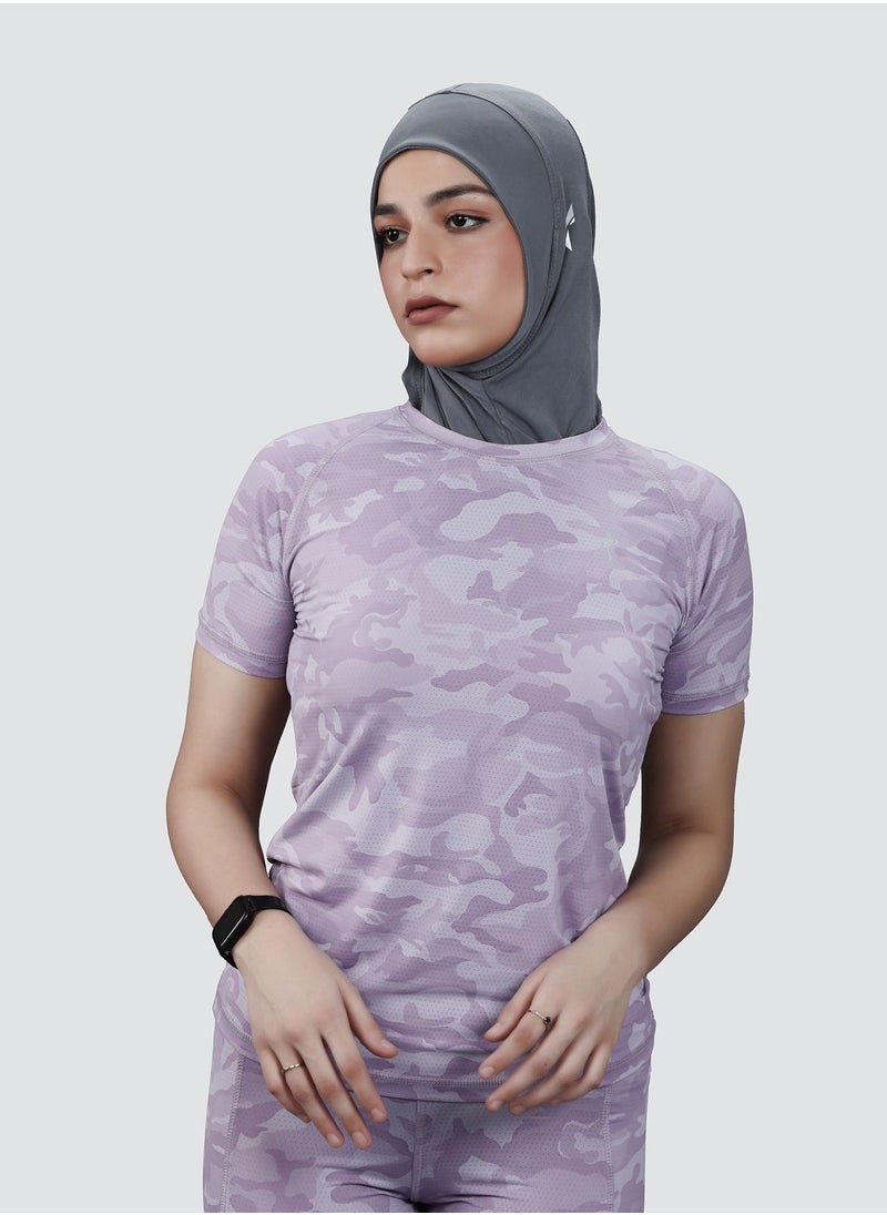 FLUSH - Flush Women's Activewear Camo T-shirts, Dri-Fit Stretchable Workout T-shirt for Gym, Running, Yoga Sports - Image 1