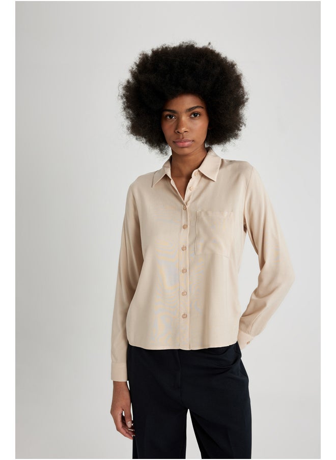 DeFacto - Woman Regular Fit Woven Long Sleeve Shirt - Image 1