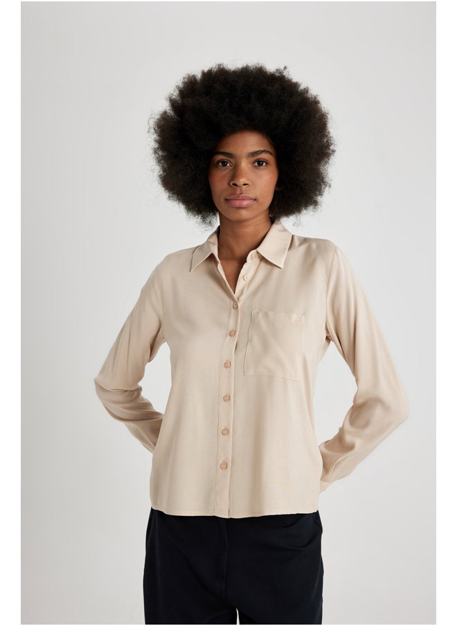 DeFacto - Woman Regular Fit Woven Long Sleeve Shirt - Image 1
