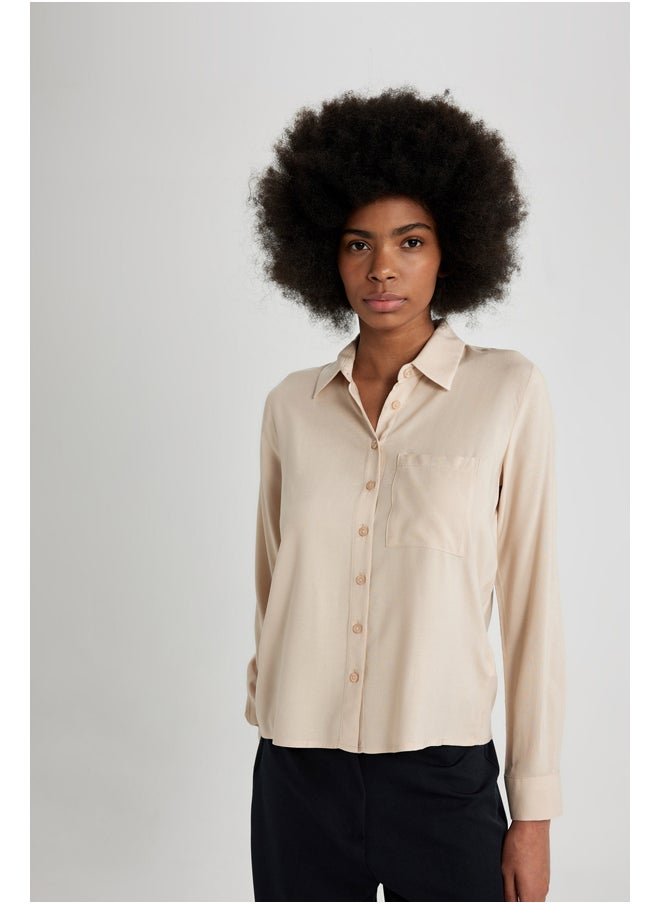 DeFacto - Woman Regular Fit Woven Long Sleeve Shirt - Image 1